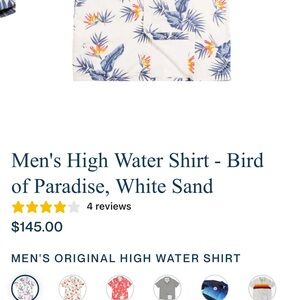 NWT | California cowboy - White Tropical Print Men's Shirt